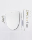 DC01 Pro iCleaningo Electric Bidet Toilet Seat, Side Panel Control, Instant Heating, Warm Water Wash, Heated Seat, Warm Air Dry, Auto Open & Close Lid, 360° Handheld Sprayer, Elongated, Remote
