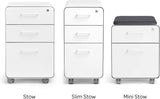 Poppin Stow 3-Drawer File Cabinet - White, 2 Utility Drawers and 1 Hanging File Drawer