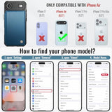 Vinich for iPhone 17 Air Wallet Case with Card Holder, RFID Blocking Credit Slots Kickstand Shockproof Phone Cover Fit for iPhone 17 Air 6.5" Blue