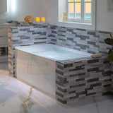 WOODBRIDGE 60" Acrylic Rectangular Alcove Soaking Bathtub in White with Right Drain, Chrome Pop-Up Drain Included BA6030R