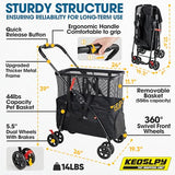 Upgraded Folding Shopping Cart & Pet Stroller 99 LB, 2-in-1 Personal Portable Shopping Cart