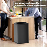 Stainless Steel Square Trash Can, Large Capacity Kitchen Garbage Can, Business Trash Bin