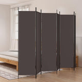 Zexlorith 6-Panel Room Divider, Brown Fabric Partition, 118.1x78.7 in