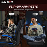 N-GEN Video Gaming Chair Ergonomic Computer Desk Office Chair with Lumbar Support Adjustable Height (Blue)