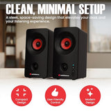 Audiosource Desktop PC Speakers with Bluetooth 5.3, USB-C Plug & Play, 2.0 Stereo Computer Speakers with Dual 2" Drivers