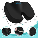 Office Chair Seat Cushion, Cooling Gel Enhanced Memory Foam Cushion for Long Sitting - Black, Large
