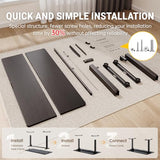 Veken 47.2" Standing Desk, Adjustable Height Office Desk with Wood Desktop, Computer Table, Black