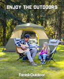 FanttikOutdoor Zeta C4 Pro Camping Tent 4 Person Instant Cabin Tent Setup in 60 Seconds with Rainfly & Windproof Portable with Carry Bag for Family Camping & Hiking, Upgraded Ventilation, Green