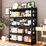 47''Wx88''H Book Shelf, Screwless 5-Tier Installation Metal Bookshelves, Heavy Duty Steel Bookcases,