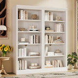 Merax 83" Tall Set of 2 Wood 5-Tier Bookshelf Bookcase with Adjustable Storage Shelves