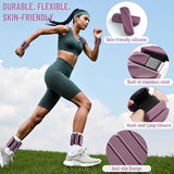 INDEPANDIA Wrist & Ankle Weights for Women and Men, 2lbs Pair Adjustable Silicone Weighted Bangles for Arm & Leg Workouts, Dusty Orchid
