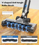 Cordless Vacuum Cleaner, 580W/50Kpa/50Mins Stick Vacuum for Home, LED Touch Screen, Anti-Tangle, Wall Mount Charging Lightweight Rechargeable Vacuum for Carpet Pet Hair Hardwood Floor Blue