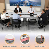 Modern Conference Table, Folding Conference Room Table with Rolling Wheels, Stackable Flip Top