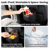 1797 Car Trash Can for Back Seat, Automotive Garbage Bin Clip on Front Seat Back, PU Leather with Leakproof Removable Plastic Liner