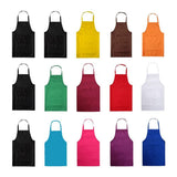 TSD STORY Total 15 PCS Mixed Plain Color Bib Aprons Bulk for Women Men Adult with 2 Front Pockets Chef Cooking Painting Baking(12colours,15pcs)