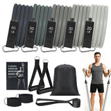 WIKDAY Exercise Resistance Bands with Handles for Working Out 200lbs Workout Bands Set with Door Anchor for Man Physical Therapy, Yoga, Pilates, Gray