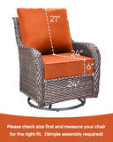 ACTREST Luxury 6-Inch Outdoor Seat Cushions - 24x24 Water&UV&Fade Resistant 1 Set Comfortable Patio Furniture Cushion for Wicker Dining