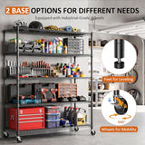 IZEUK Heavy Duty Black Industrial Metal 24x72 Shelf Rack for Storage