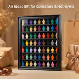 OCEYVI Minifigure Display Case Wall Mounted Lockable Cabinet with UV Door, Adjustable Shelves & Anti-Slip Strips – for Building Block Toys, Model Cars, Action Figures, Coins, Medals, Black