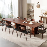 63" Long Dining Table for 6-8 People - Farmhouse Kitchen Table with Extra Thick Tabletop & Heavy-Duty Metal Legs, Walnut