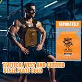 14.5 lb Curved Weighted Vest Plates for Men and Women - 1 Pair Ergonomic Contoured Steel Plates - High-Density Build for Weighted Vests, CrossFit, Hero