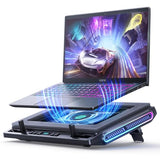 Laptop Cooler Stand with Powerful 4.72 Inch External Turbo Cooling Fan, Fast Cooling Computer 13-17.3in, Button Control, 3 Adjustable Stand