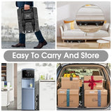 Folding Hand Truck 500lbs, Portable Heavy Duty Dolly Cart, 6 Wheels Collapsible Luggage Cart with 2 Elastic Ropes