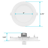 Luxrite 16-Pack 6 Inch Ultra Thin LED Recessed Lighting, 14W, 5 Color Selectable 2700K | 3000K | 3500K | 4000K | 5000K, CRI 90, 1150 Lumens, Dimmable LED Wafer Lights, Wet Rated, IC Rated, Baffle Trim