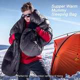 QEZER 0 Degree Sleeping Bag for Adults 650 Fill Power Down Large Lightweight Sleeping Bag for -15℉-14℉ Cold Weather