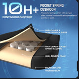 GTPLAYER Gaming Chair Fabric with Pocket Spring Cushion, High Back Ergonomic Computer Chair, Black