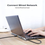 WODHAZNC 11 in 1 Hub Type C to 4K -Compatible RJ45 SD/TF PD USB2.0 3. for Laptop Docking Station Adapter