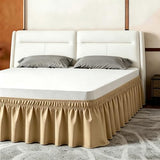 ANARACHON Full Bed Skirt, Elastic Wrap Around Bed Skirt Full Size, Bed Skirts for Adjustable Bed, Easy Fit with 14" Drop Length Tailored Drop Dust Ruffle (Gold)
