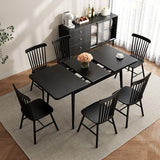 Muwuele Solid Wood Extendable Dining Table for 4-8 People with Seamless Extension from 47.2 to 63 Inches