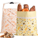 WEHYFGB Beeswax Bread Bag, 2 Pack Reusable Bread Storage Bags for Homemade Bread,Sourdough Bread Bags, Organic Cotton Beeswax Sourdough Bags, Food Storage Bag Keep Fresh Easy Clean
