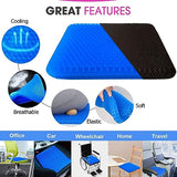 Gel Seat Cushion, Double Thick Egg Gel Cushion for Pressure Pain Relief, Breathable Wheelchair Cushion Chair (16x14x1.65inch)