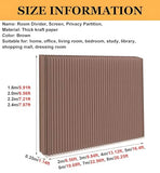 Adjustable Foldable Kraft Paper Room Divider, Portable Freestanding Partition, 6x2.4m Brown & White