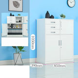 b89PvQuQt Office Cabinet Multifunctional Office File Cabinet with Lock Large Capacity Three-Drawer Data Storage 1 Iron Household(Natural)