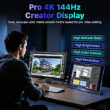 VisionOwl Portable Monitor 19 Inch 4K UHD 144Hz 560 nits 125% sRGB Second Screen