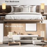 Dreamholder Table Lamp with 3 USB Charging Ports, Modern Desk Lamp with AC Outlet and Phone Stands, Perfect Bedside Lamp for Bedroom, Living Room, Office (Pack of 2), Walnut