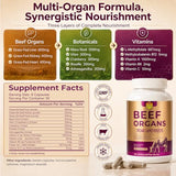 Golden Nourish Primal Beef Grass-Fed Organ Supplement for Women – Liver, Kidney, Heart, Maca, Cranberry, Roselle, Ashwagandha & Vitamin Whole Food Supple with Botanical Blend – 180 Capsules