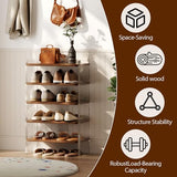 YQJJGL Shoe Rack for Entryway, Solid Wood and Acrylic Structure Shoe Stand, 5-Tier Modern Shoe Shelf, Ideal for Small, Living Room and Walk-in Closet