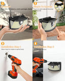 Aootek New Solar Motion Sensor Lights 120 LEDs with Lights Reflector,270° Wide Angle, IP65 Waterproof, Step Lights for Front Door, Yard, Garage, Deck (Black, Daylight White, 2-Pack)