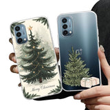 Merry Christmas Transparent Phone Case for OnePlus Nord N200 5G 6.49",Xmas Pattern with Christmas Tree Design Cases Stylish Pattern Cases for Girls Women Boys,Soft Silicone TPU Protective Cover
