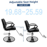 Winado Beauty Salon Barber Chair with 6'' Adjustable Seat Height & 360 Degree Rolling, Supports up to 330 lbs Heavy Duty Hydraulic Salon Chair for Men and Women Hair Stylists, Black