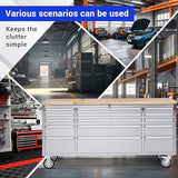 72 inch Tool Chest Tool Box Mobile 15 Drawers Storage Rolling Cabinet with Wheels Lock Key Locking System Drawer