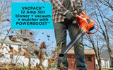 BLACK+DECKER Electric Leaf Blower, Leaf Vacuum and Mulcher 3 in 1, 250 mph Airflow, 400 cfm Delivery Power