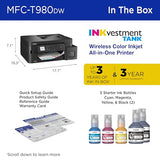 Brother INKvestment Tank 980 Wireless and Ethernet Color Inkjet All-in-One Printer with Multipurpose Tray