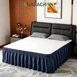 ANARACHON Full Bed Skirt, Elastic Wrap Around Bed Skirt Full Size, Bed Skirts for Adjustable Bed, Easy Fit with 18" Drop Length Tailored Drop Dust Ruffle (Navy)