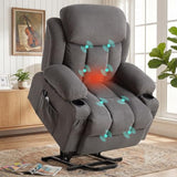Electric Power Lift Recliner Chair Sofa with Massage and Heat for Elderly