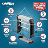 Flowtron Indoor Bug Zapper: 3000V Electric Insect Killer & Mosquito Trap - 300 Sq Ft Coverage - 12W Dual UV Light Fly Zapper for Kitchen, Bedroom, RV & Restaurant - Safe Gnat & Moth Killer